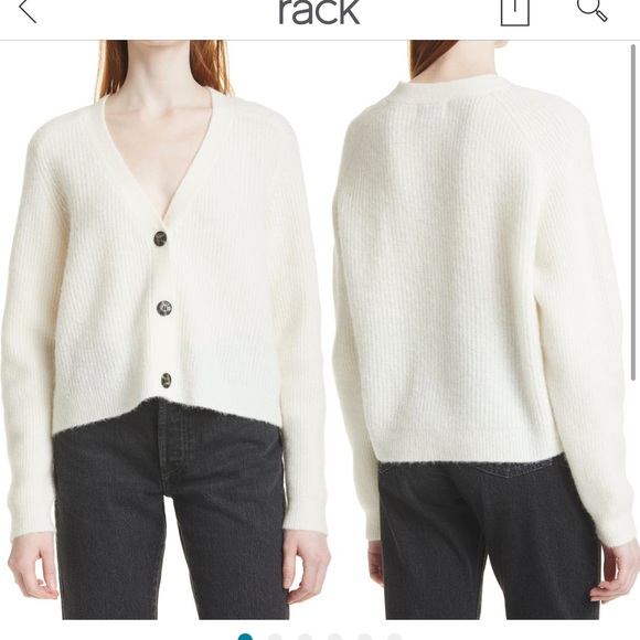 GANNI Ribbed-knit Caridgan Alpaca & wool blended NWT - Picture 4 of 16